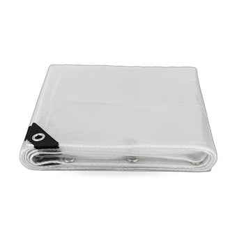 compare product 300cmx500cm Heavy Duty Clear PVC Tarp Tarpaulin Waterproof Plant Cover Grommets