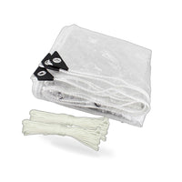 200cm x 400cm Heavy Duty Clear PVC Tarp Waterproof Plant Cover Grommets - BD3