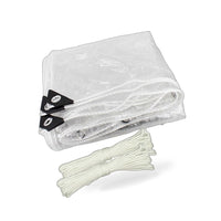 200cm x 400cm Heavy Duty Clear PVC Tarp Waterproof Plant Cover Grommets - BD4