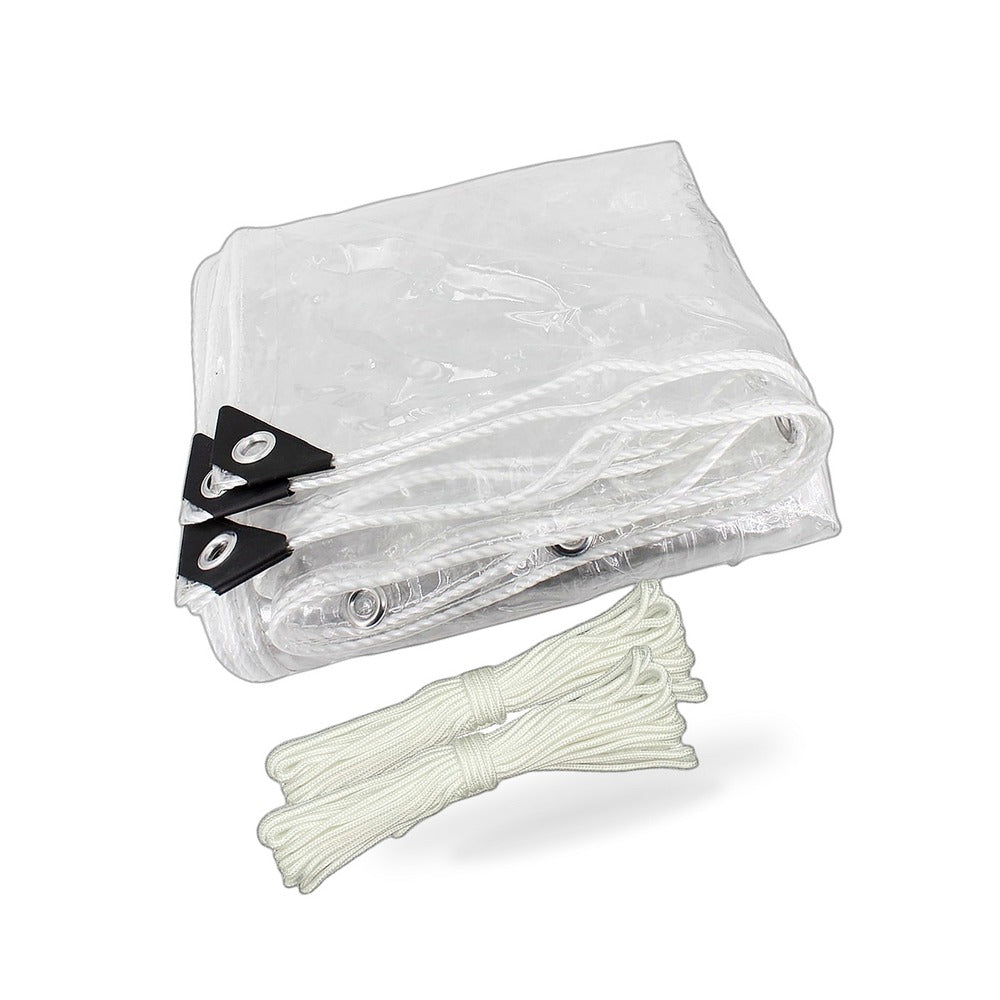 Clear PVC Heavy Duty Tarp 300x400cm Waterproof Plant Cover with Grommets - BD4
