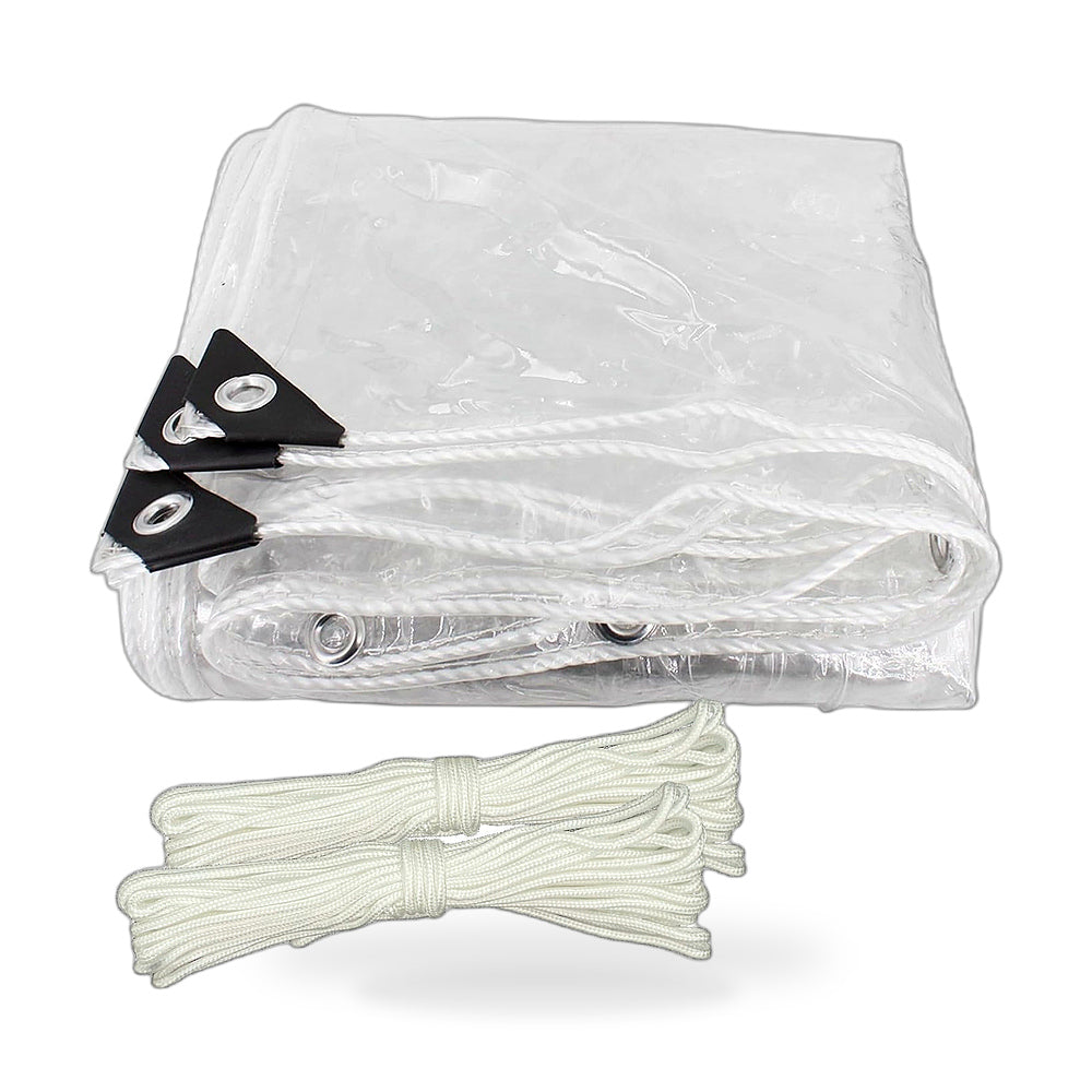 Clear PVC Heavy Duty Tarp 200x600cm Waterproof Outdoor Plant Cover Grommets - ZT3
