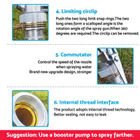 1 inch  Irrigation Spray Tool Sprinkler Suitable For Large 360?? Angle Adjustable Water Impact Area