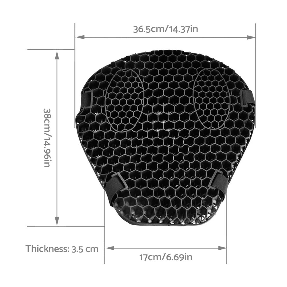 1x Motorcycle Comfort Gel Seat Cushion Suitable For Pressure Relief With or Without Sleeve