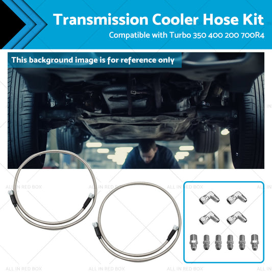 {{ Stainless Steel Braided Transmission Cooler Hose Fitting Kit For 700R4 TH350 400 }} - Buy Car Parts Online at {{ Kaka Auto Parts }}.