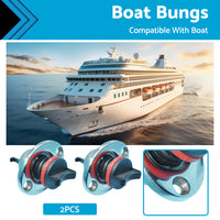 {{ 2x Boat Bungs Chrome Base with plastic Bung Coarse Thread Transom Bung Complete }} - Buy Car Parts Online at {{ Kaka Auto Parts }}.