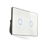87x87mm LED Touch Wall Light Switch 2-Gang 1-Way Suitable for Home Office Instal