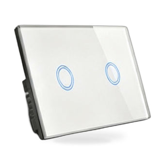 compare product 87x87mm LED Touch Wall Light Switch 2-Gang 1-Way Suitable for Home Office Instal