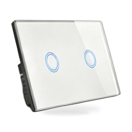 87x87mm LED Touch Wall Light Switch 2-Gang 1-Way Suitable for Home Office Instal