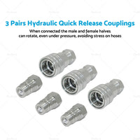{{ 3 SETS 1 or 2 inch  BSP HYDRAULIC ISO POPPET QUICK RELEASE COUPLINGS COUPLERS TRACTOR }} - Buy Car Parts Online at {{ Kaka Auto Parts }}.
