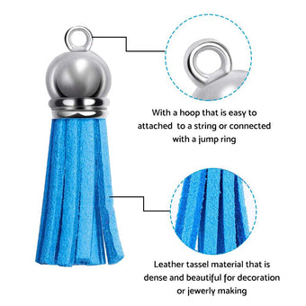 compare product 100PCS Key Chain Ring Tassels Pendants Bulk Leather Tassel Crafts Jewelry Making