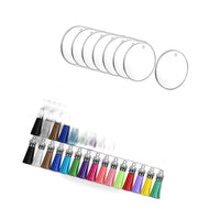 120PCS Sublimation Blanks Keychains Bulk Keychains Ornament Set with Tassels - BD1