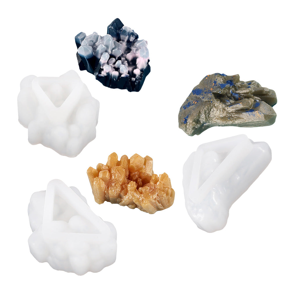 Silicone Epoxy Resin Mold Suitable For Crystal Cluster / Quartz Rock Column / Icicle Stone / Gem