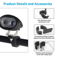 4x 19-32mm (1.2 Inch) Bullbar Pipe Mount Bracket Clamps Suitable For LED Work Light Bar 3 Set Insert