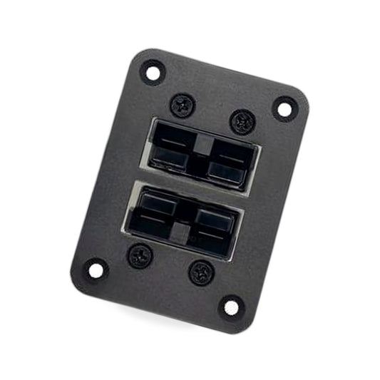 Dual Twin Aluminum Flush Mount Plate Suitable for Anderson Style Plug 50A