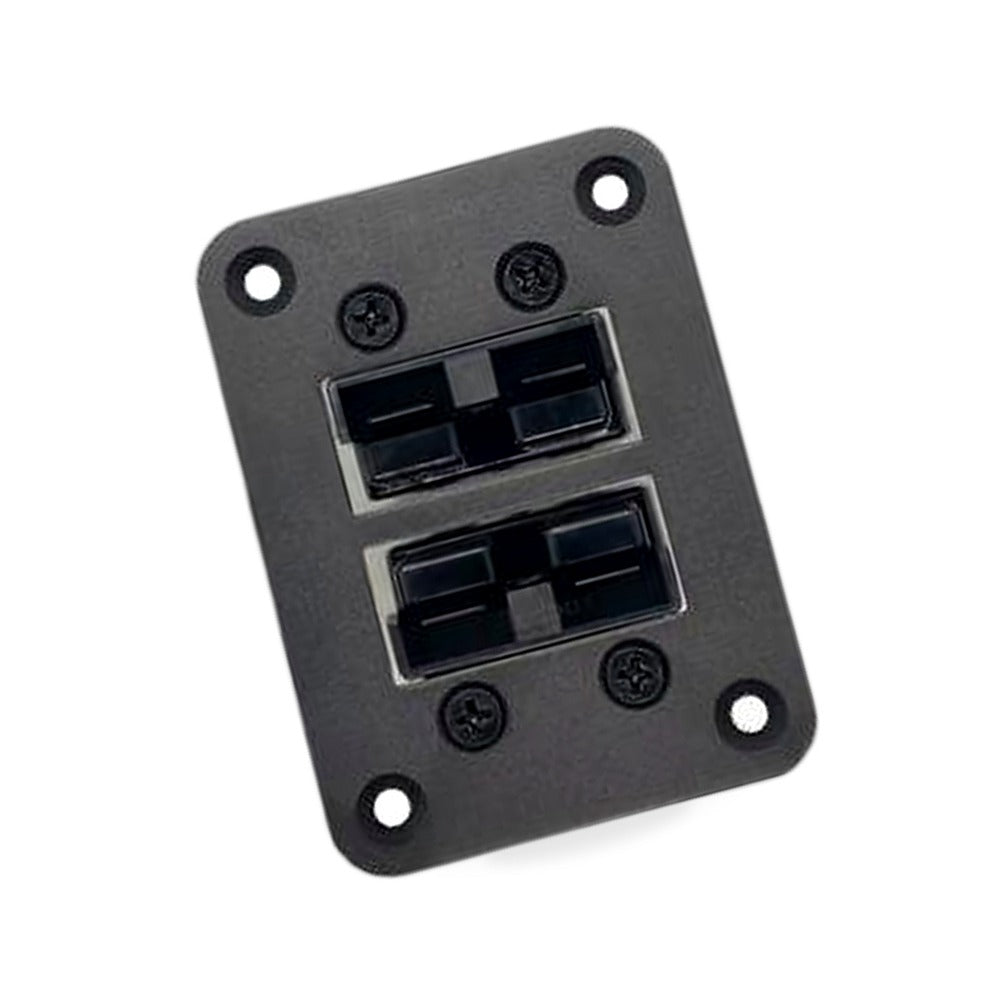 Dual Twin Aluminum Flush Mount Plate Suitable for Anderson Style Plug 50A