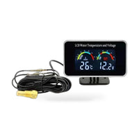 2-in-1 Car Digital LCD Water Temperature Meter & Voltmeter Gauge Suitable for 12