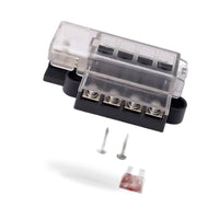 Car 4-way fuse box (equipped with four fuses: 5A, 1, 10A, 2, 15A, 1) Compact 1 in 4 out circuit with cover screw terminal block - BD1