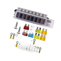 RV yacht 8-way fuse box 1 in 8 out fuse holder insulated transparent cover plug-in fuse - BD1