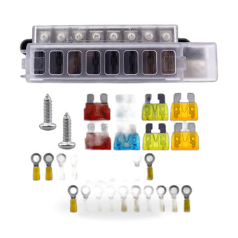 compare product RV yacht 8-way fuse box 1 in 8 out fuse holder insulated transparent cover plug-in fuse