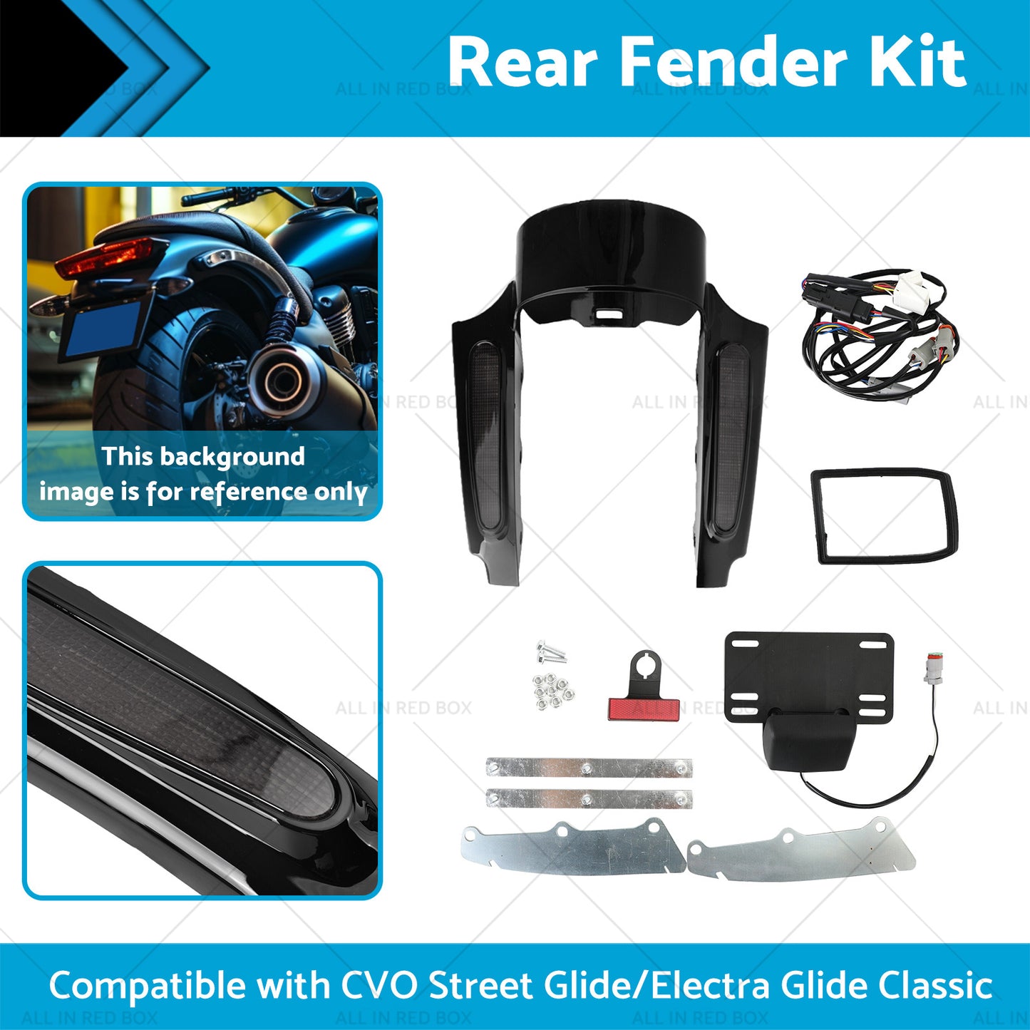 {{ Rear Fender LED Light Suitable For Touring Electra Road Glide Road King 09-13 }} - Buy Car Parts Online at {{ Kaka Auto Parts }}.