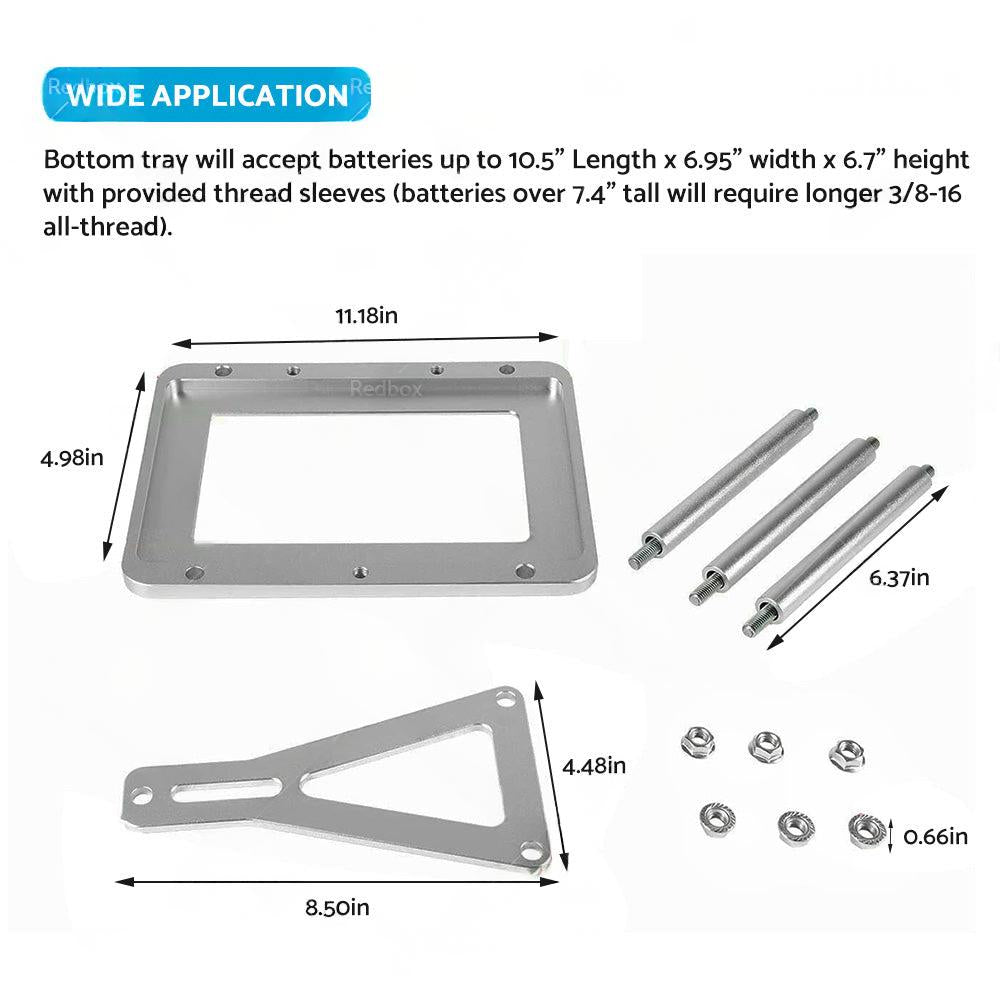 Universal Aluminum Billet Battery Tray Hold Down Relocation Box Mount OEM 551181