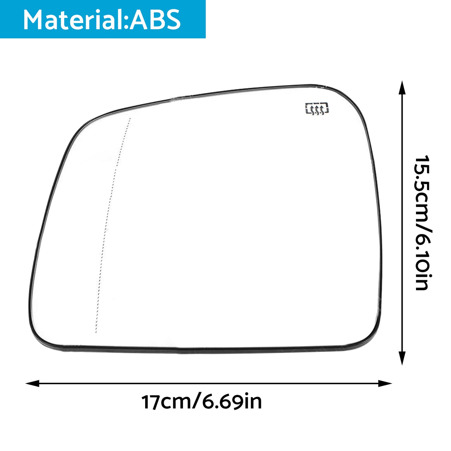 Left Side Mirror Glass Suitable For Jeep Grand Cherokee WK 2010-On Convex Heated Base