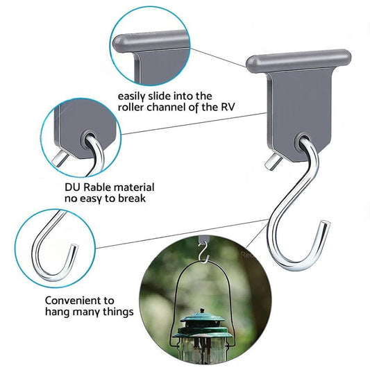 8 Pack S Hook Hanger Suitable for Caravan Motorhome Awning Rail