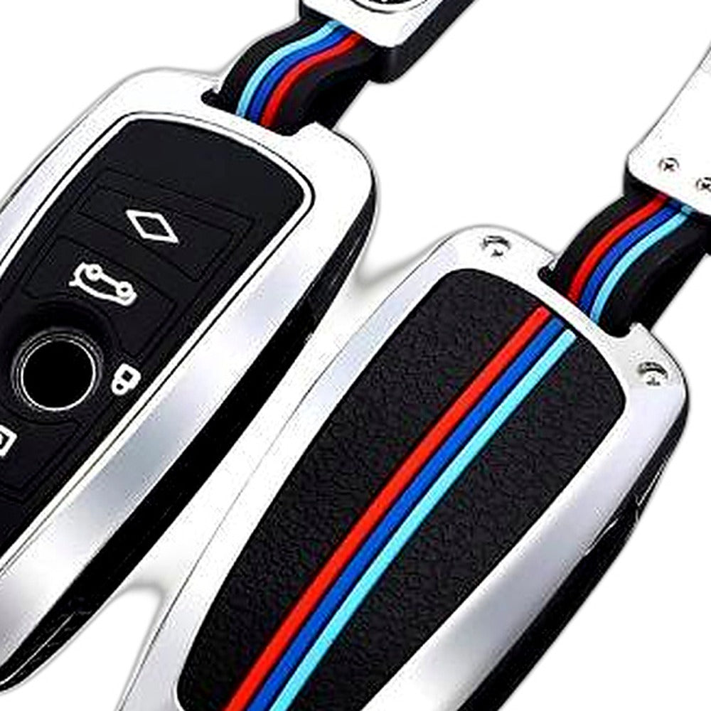 Key Fob Cover Case, Keychain, Metal Shell Cover Compatible for BMW 2 5 6 7 X1 X2 X3 X5 X6 Series - XQ1