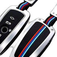 Key Fob Cover Case, Keychain, Metal Shell Cover Compatible for BMW 2 5 6 7 X1 X2 X3 X5 X6 Series - XQ1