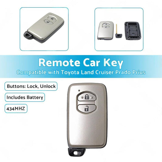 2-Button Remote Car Key Suitable for Toyota Prado 434MHz