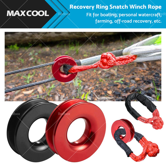 {{ Recovery Ring Snatch Block Pulley 37479lbs & Soft Shackle Tow Winch Rope Straps }} - Buy Car Parts Online at {{ Kaka Auto Parts }}.