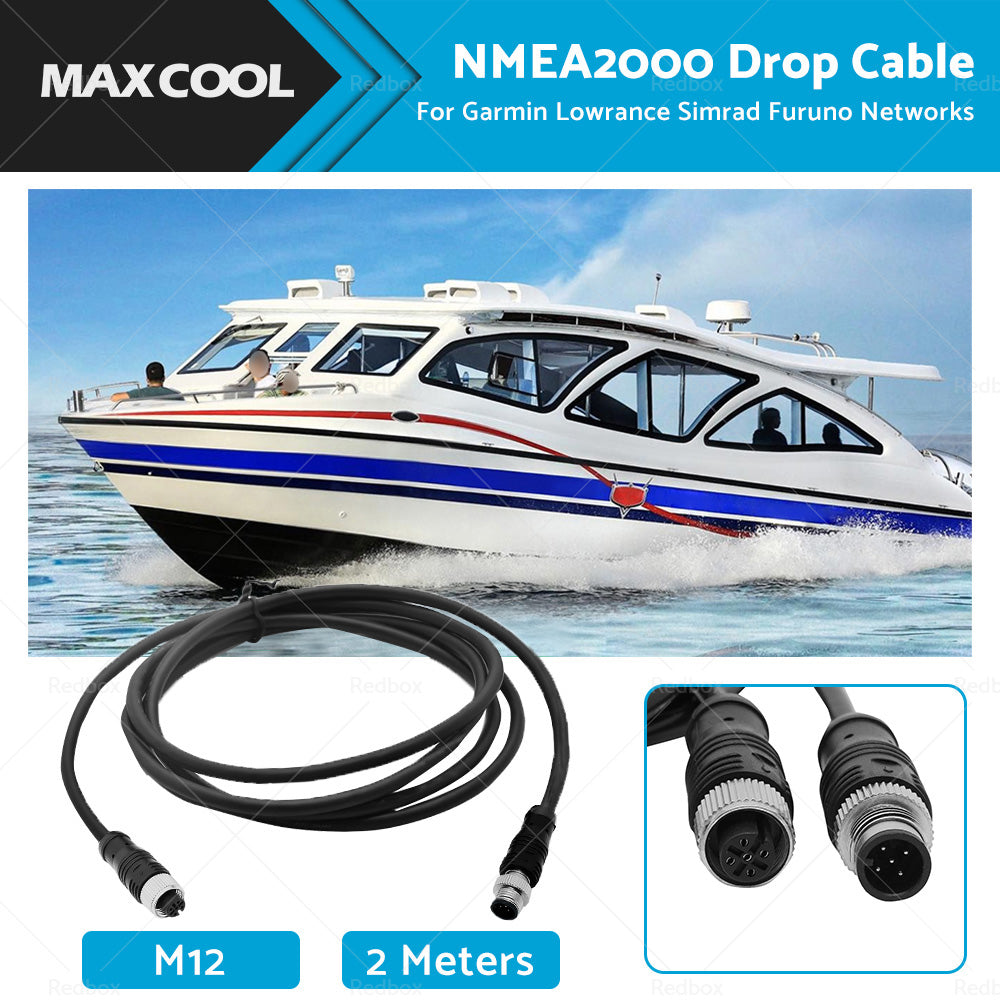 {{ 2m NMEA2000 Drop Cable Black 5-Core Female Straight Head to Male Straight Head }} - Buy Car Parts Online at {{ Kaka Auto Parts }}.