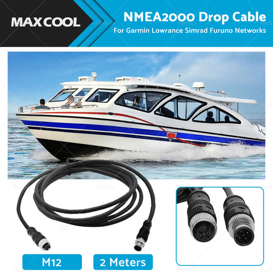 {{ 2m NMEA2000 Drop Cable Black 5-Core Female Straight Head to Male Straight Head }} - Buy Car Parts Online at {{ Kaka Auto Parts }}.