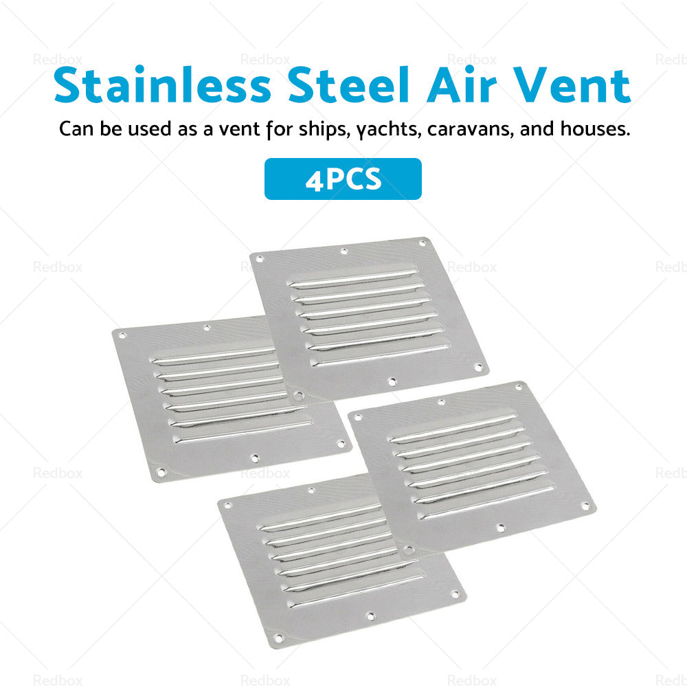 {{ 4PCS Stainless Steel Rectangular Air Vent For Caravan Boat Wall Eave Home }} - Buy Car Parts Online at {{ Kaka Auto Parts }}.