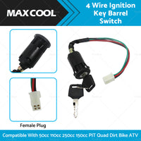 {{ 4 Wire Ignition Key Barrel Switch 50cc 110cc 125cc 150cc PIT Quad Dirt Bike ATV }} - Buy Car Parts Online at {{ Kaka Auto Parts }}.