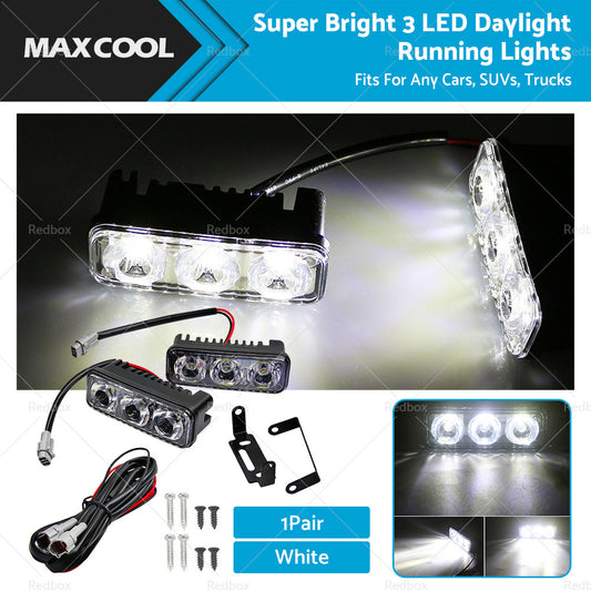{{ 2X Super Bright 3 LED Daylight Running Lights Daytime Driving Light DRL White }} - Buy Car Parts Online at {{ Kaka Auto Parts }}.