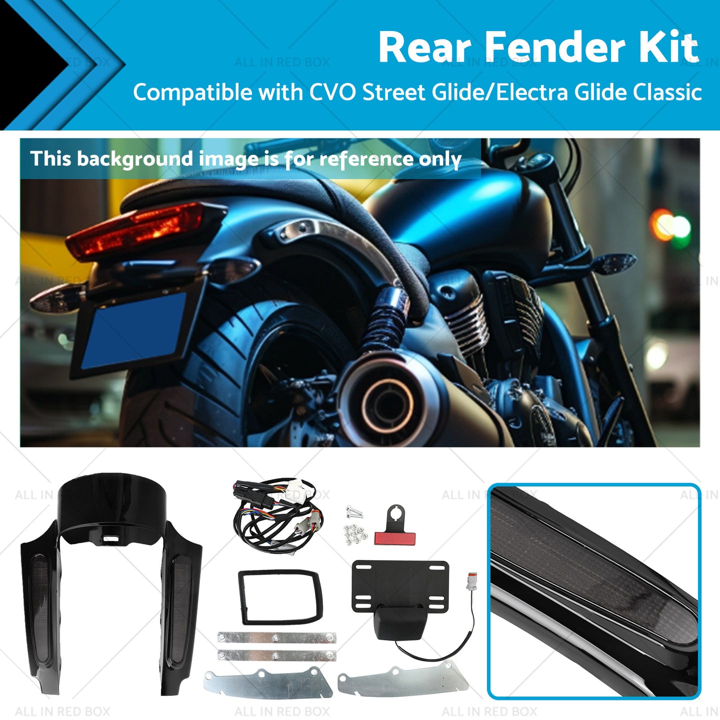 {{ Rear Fender LED Light Suitable For Touring Electra Road Glide Road King 09-13 }} - Buy Car Parts Online at {{ Kaka Auto Parts }}.