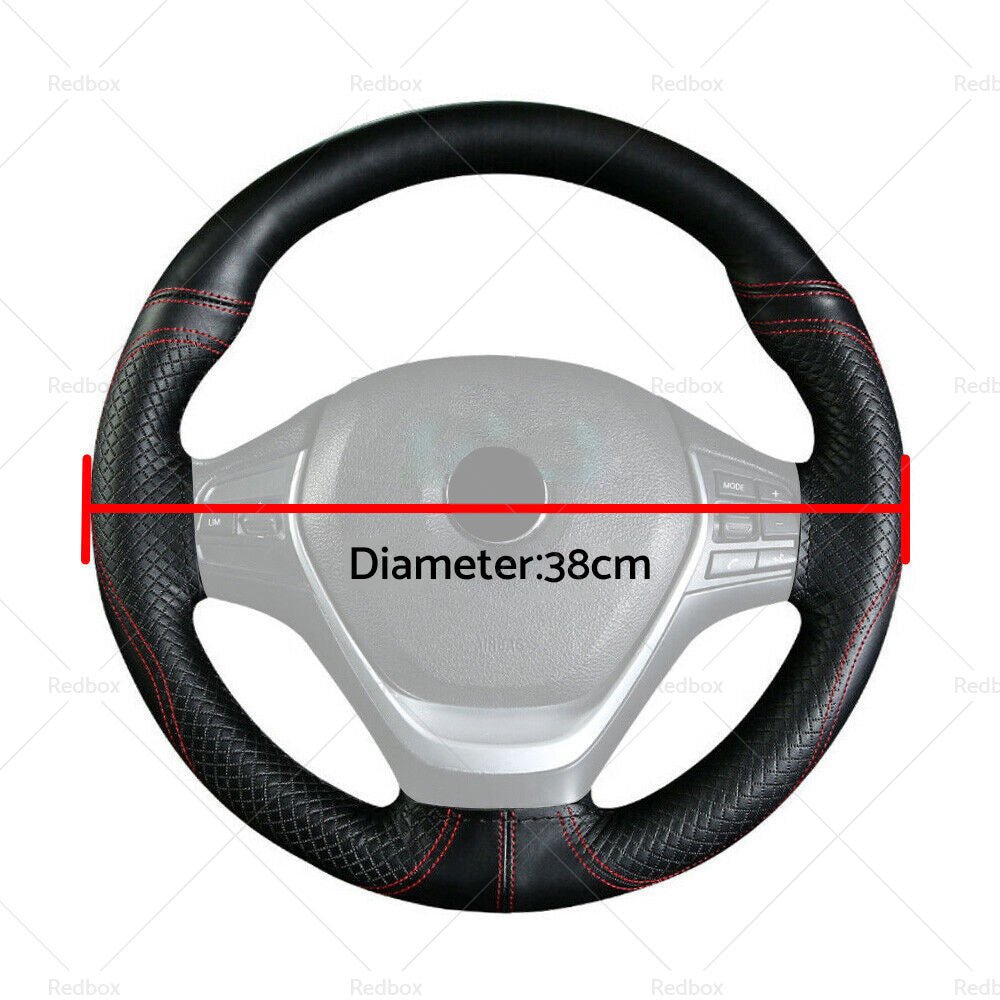 {{ Premium Leather DIY Car Steering Wheel Cover Auto Protection Needle 38cm }} - Buy Car Parts Online at {{ Kaka Auto Parts }}.