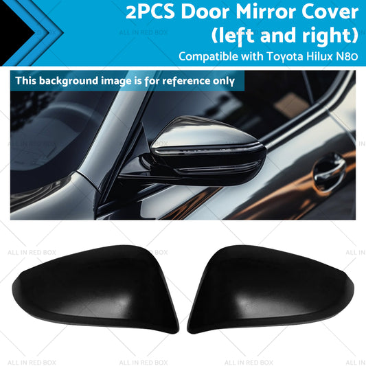 {{ Black Door Mirror Cover Side Cap Guard Suitable for Toyota Hilux N80 2015-2023 }} - Buy Car Parts Online at {{ Kaka Auto Parts }}.