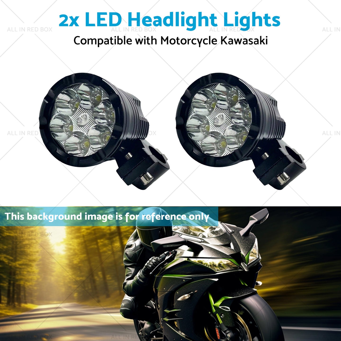 {{ 2x LED Headlight Lights Motorcycle Waterproof Driving Fog Spotlight Lamp }} - Buy Car Parts Online at {{ Kaka Auto Parts }}.