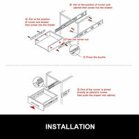 PAIR 90KG Loading Capacity Locking Drawer Slide Runner Trailer 800mm or 1600mm