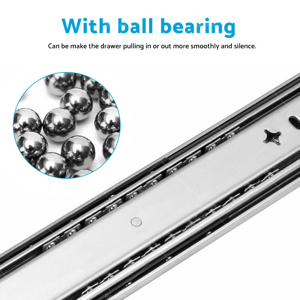 PAIR 90KG Loading Capacity Locking Drawer Slide Runner Trailer 800mm or 1600mm