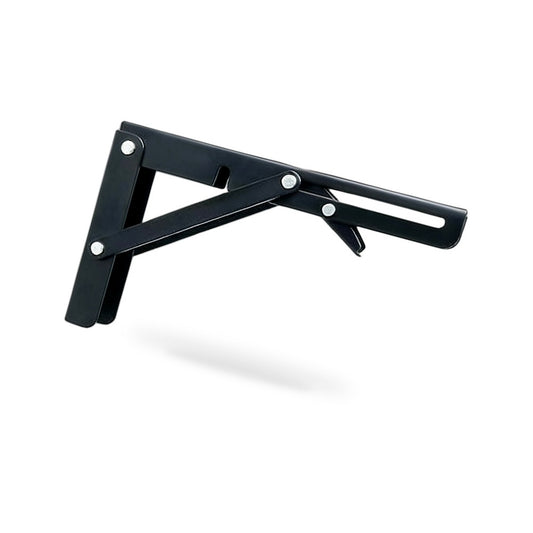 Folding-Shelf Brackets Triangle Hinge Wall Mounted Table Bench Heavy Duty-Shelf，Black，8 inches