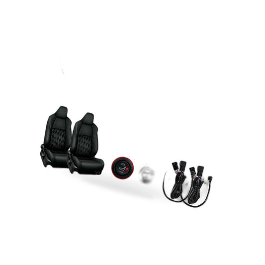 4PCS 12V Universal Carbon Fiber Car Heated Seat Heater Kit with Round Switch AU