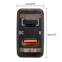 Type-C USB Car Charger Adapter Voltmeter Suitable for Toyota Land Cruiser 100 Se