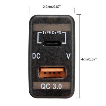 compare product Type-C USB Car Charger Adapter Voltmeter Suitable for Toyota Land Cruiser 100 Se