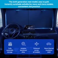 {{ Auto Retractable Sunshade Suitable For Car Windshield w/Automatic Function 2025 }} - Buy Car Parts Online at {{ Kaka Auto Parts }}.