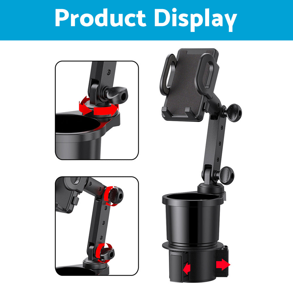 2-in-1 Universal Car Cup Holder Phone & GPS Mount Suitable For Adjustable 360?? Angle