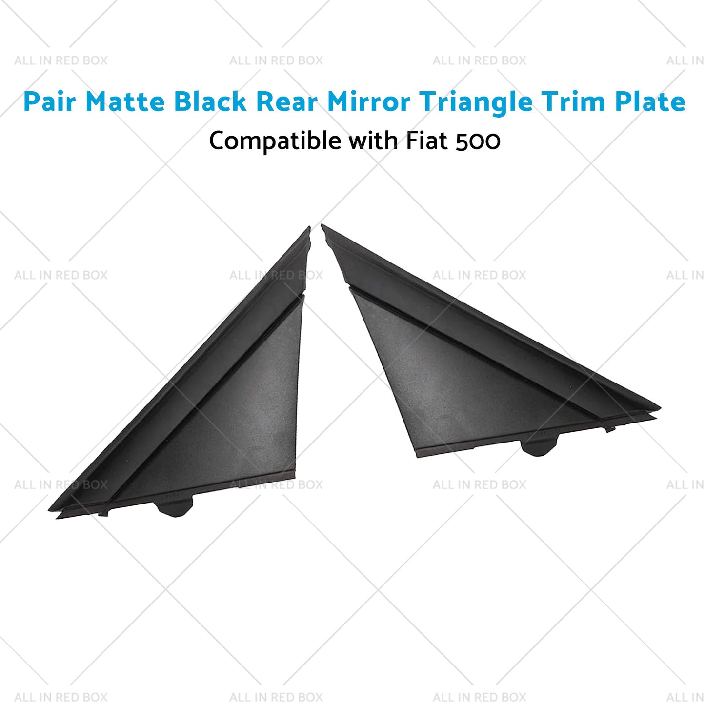 {{ Matte Black Rear Mirror Triangle Trim Plate Suitable for 12-19 Fiat 500 }} - Buy Car Parts Online at {{ Kaka Auto Parts }}.