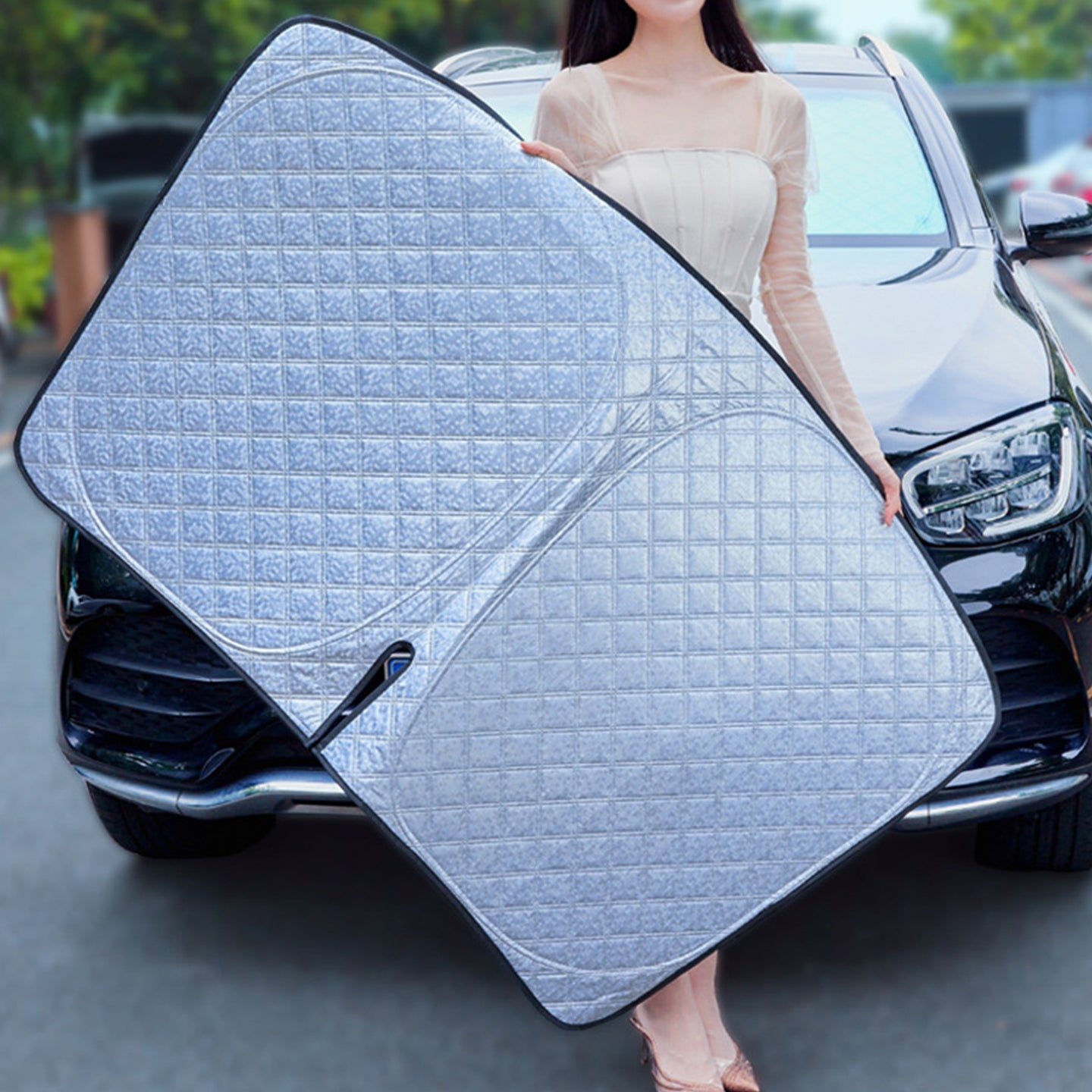 {{ 6 Layer WindScreen Sun Shade Suitable for Tesla Model Y 2020-2024 UV Protection }} - Buy Car Parts Online at {{ Kaka Auto Parts }}.